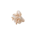 The SOHO Hara Mini Hair Claw in Clay by SOHO is a translucent beige resin ring with an abstract flower-like cluster of smooth, rounded petals, reminiscent of a mini hair claw, shown on a plain white background.