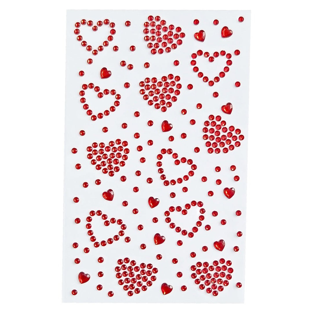 SOHO Hearts Self Adhesive Facial Rhinestones for face, makeup, nails, body, crafts - Red - | Fashiongirl