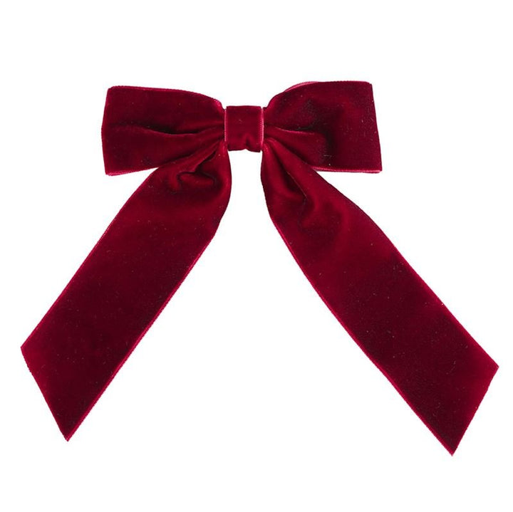 SOHO Jane Velvet Bow Hair Clip - Dark Red - Hair Accessories | Fashiongirl