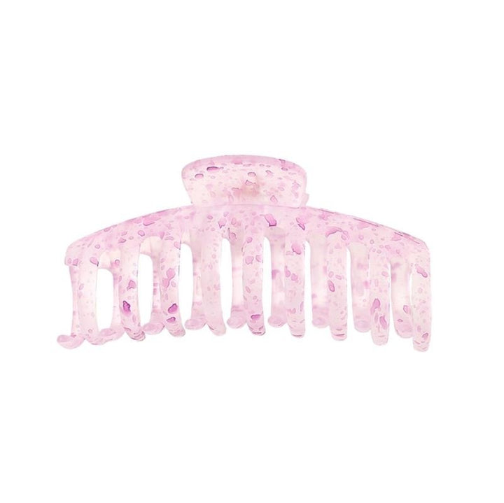 The SOHO Kana Splash Hair Claw in purple features a marbled translucent design with wide teeth for a secure grip on all hair types, shown against a white background.