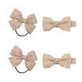 SOHO Kirby Bow Hair elastics and hair clips - Beige - Hair Accessories | Fashiongirl