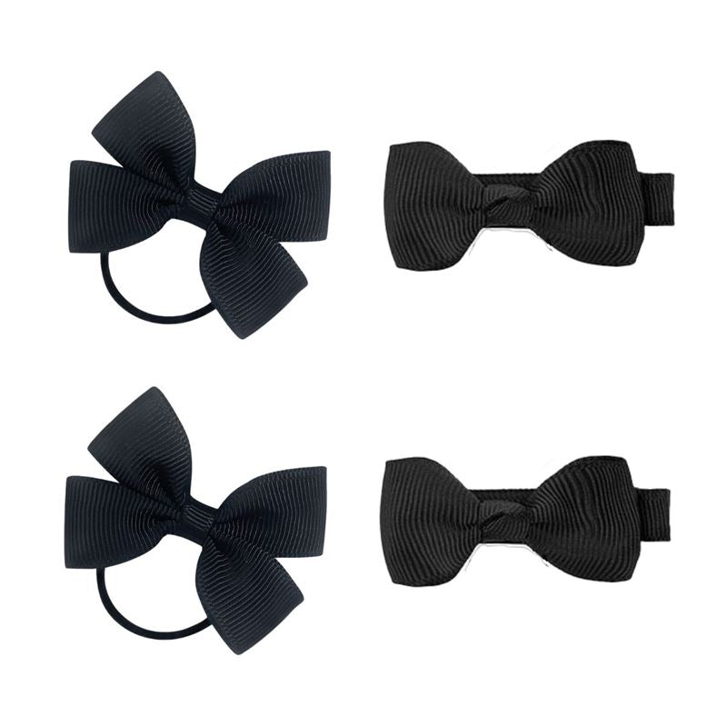 SOHO Kirby Bow Hair elastics and hair clips - Black - Hair Accessories | Fashiongirl