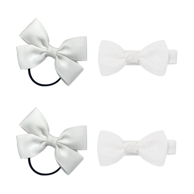SOHO Kirby Bow Hair elastics and hair clips - White - Hair Accessories | Fashiongirl