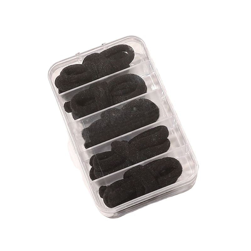 SOHO Linen Hair elastics - Black - Hair Accessories | Fashiongirl