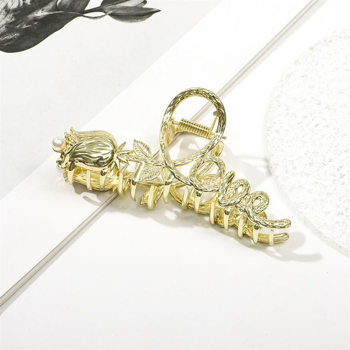 SOHO Love Metal Hair Claw - Gold - Hair Accessories