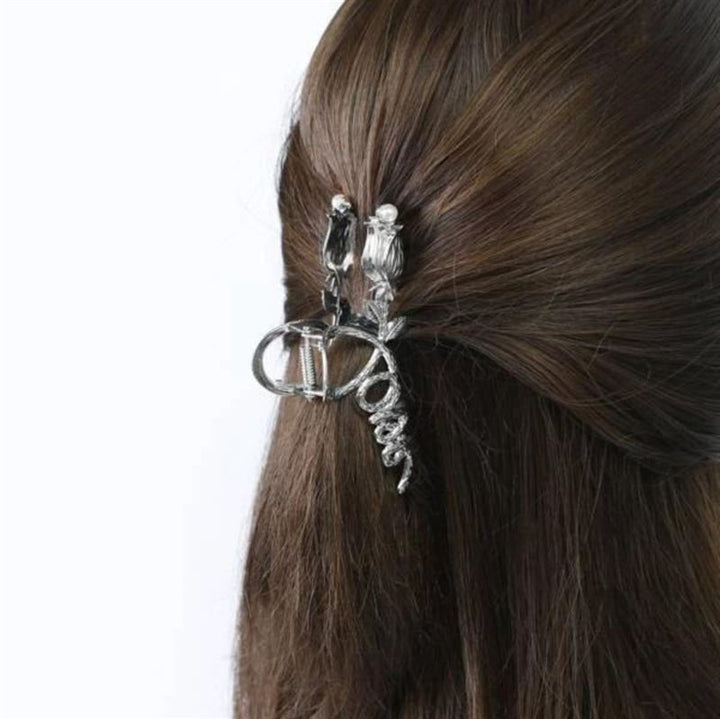 SOHO Love Metal Hair Claw - Silver - Hair Accessories
