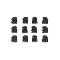 Twelve SOHO Lucca Mini Hair Claws - Black by SOHO are neatly displayed in a 4x3 grid on a plain white background.