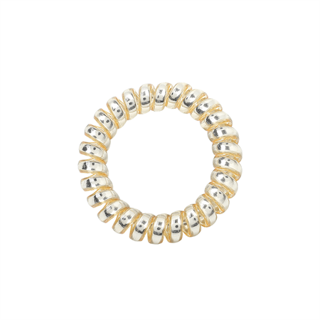 SOHO Metallic Spiral Hair elastics 3 pcs - Gold - Hair Accessories | Fashiongirl