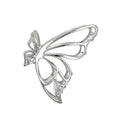 The SOHO Nabi Hair Claw in silver by SOHO features a delicate, openwork butterfly design with thin, curved lines forming the wings and body, beautifully displayed against a white background.