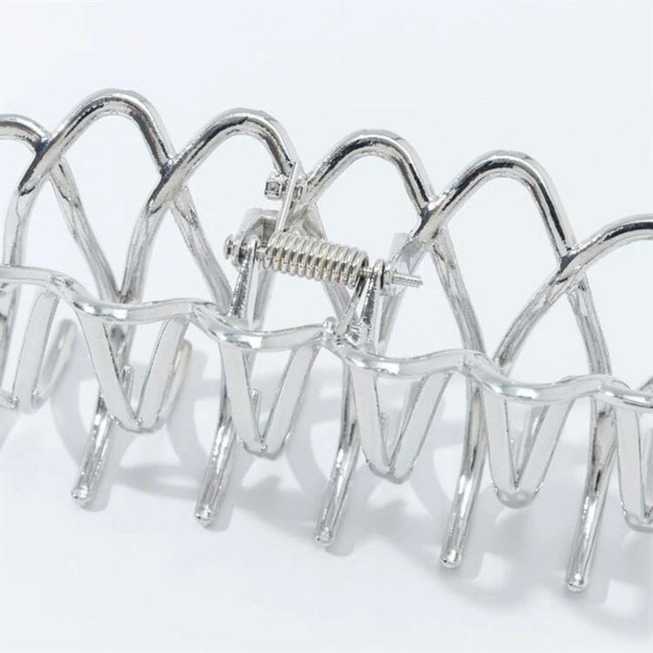 SOHO Olive Metal Hair Claw - Silver - Hair Accessories
