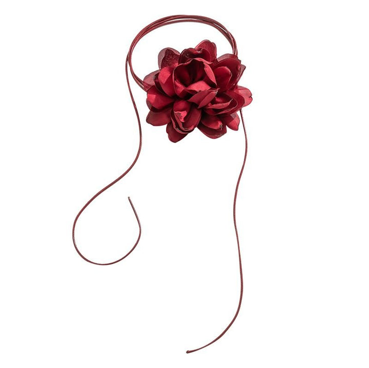 SOHO Pink Choker Necklace - Dark Red - | Fashiongirl