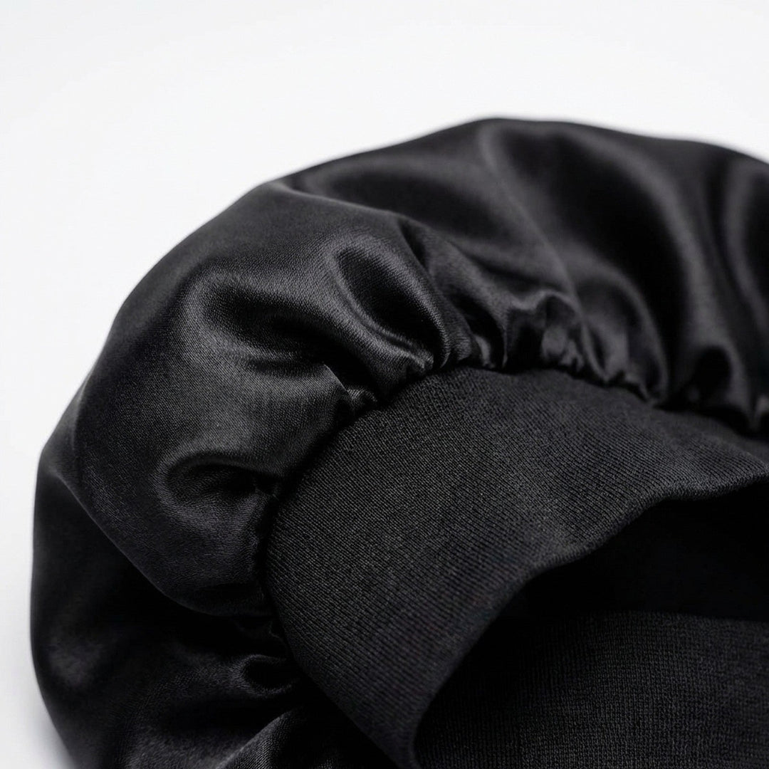 SOHO Safiya Satin Bonnet - Black - Hair Bonnets - SOHO