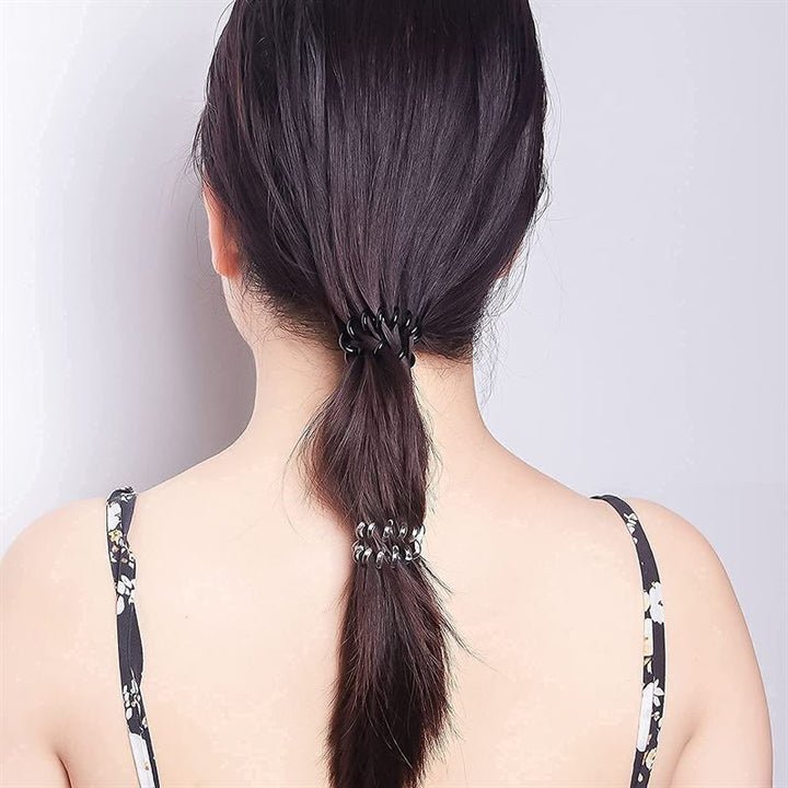 SOHO Spiral Hair elastics - Black (3 pcs) - Hair Accessories | Fashiongirl