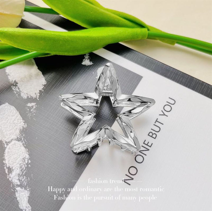 SOHO Star Metal Hair Claw - Silver - Hair Accessories