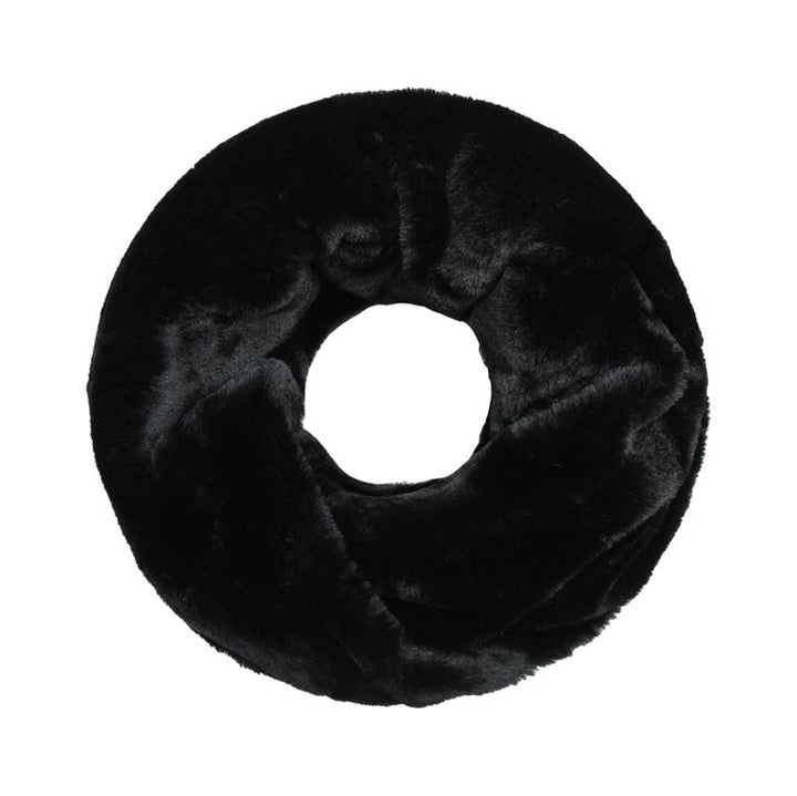 SOHO Tube Scarf with Fur - Black - | Fashiongirl