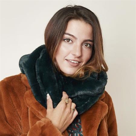 SOHO Tube Scarf with Fur - Black - | Fashiongirl