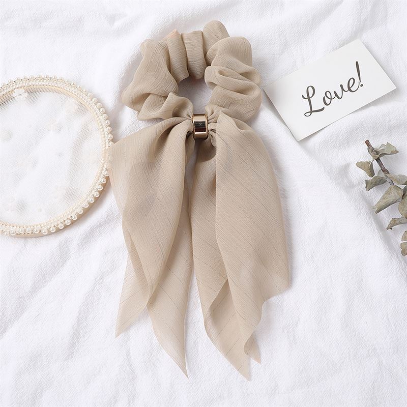 SOHO Vina Scrunchie with scarf - Beige - Hair Accessories