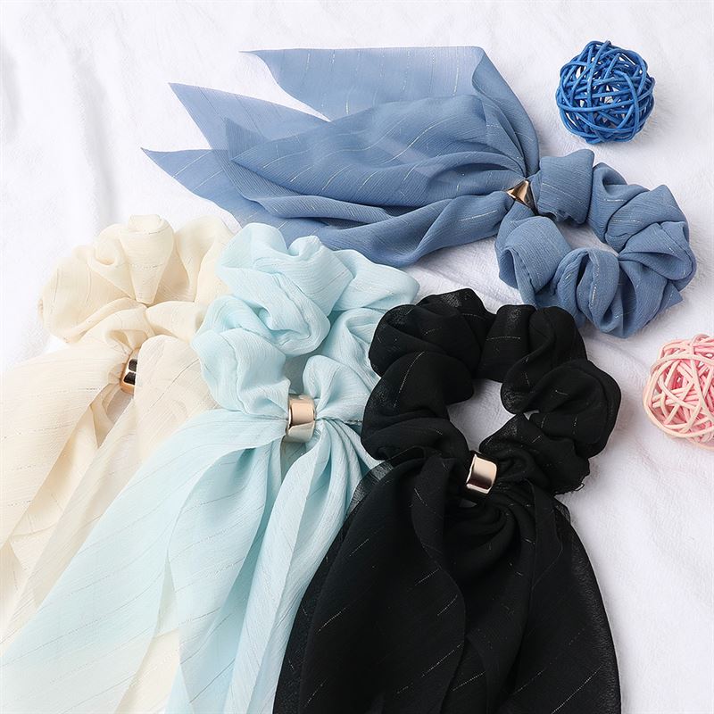 SOHO Vina Scrunchie with scarf - Blue - Hair Accessories