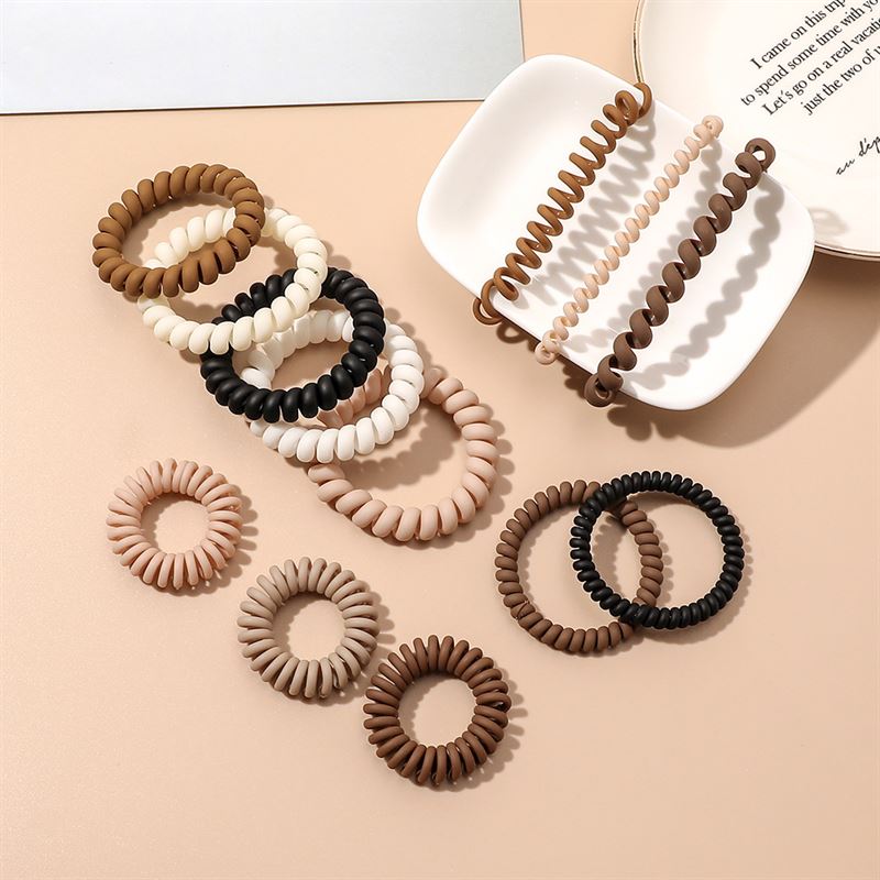 SOHO Wave Spiral Hair elastics - Black - Hair Accessories | Fashiongirl