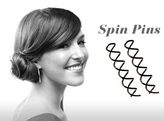 Spin Pins hairpins w/ Pink Pearl 2 pcs - Hair Accessories | Fashiongirl