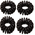 Spiral rubber bands - Black 4 pcs - | Fashiongirl