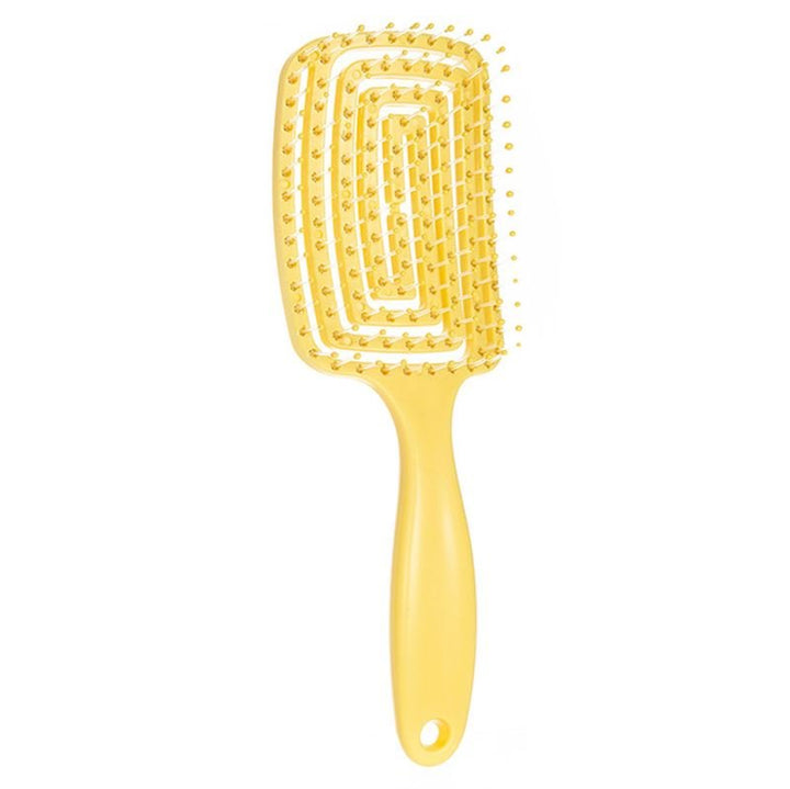 TBC Detangling Hair Brush - Wet &amp; Dry Hollow Brush - Yellow - Hair Styling tool | Fashiongirl