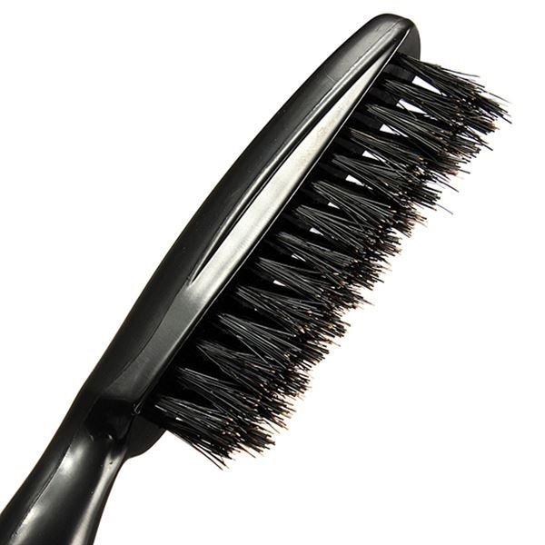 TBC Sleek Boar Hair Toupeeing Brush - Professional Precise Styling - Black - Hair Styling tool