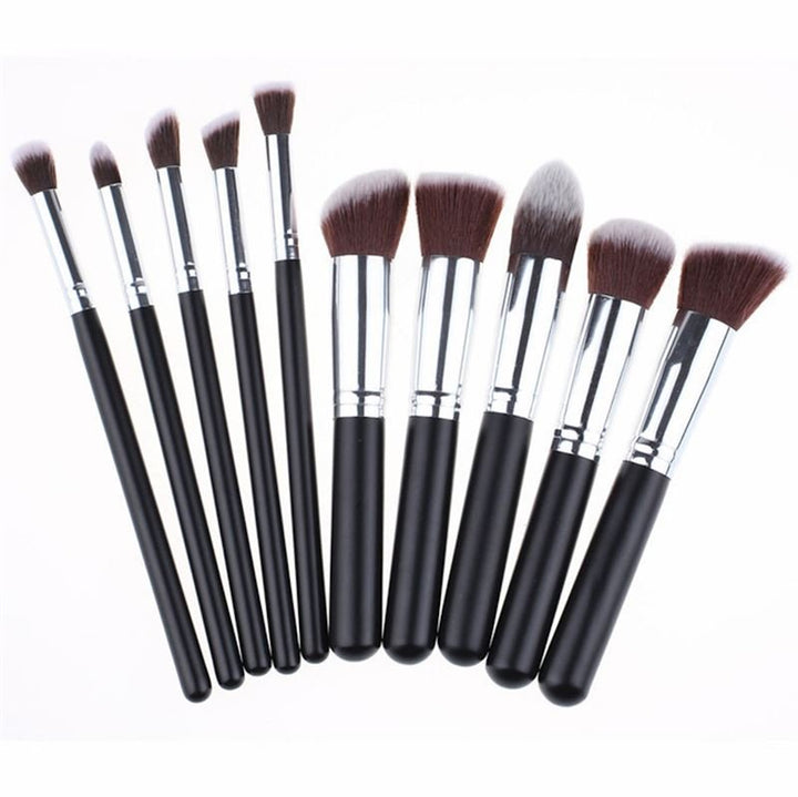 Technique PRO Makeup Brushes, Silver/Black - 10 pcs - 