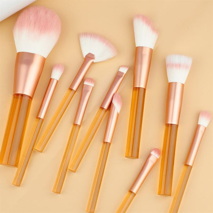 Technique PRO Translucent Perfection Makeup Brush Set - 9 Makeup Brushes with Bag (ORANGE) - 