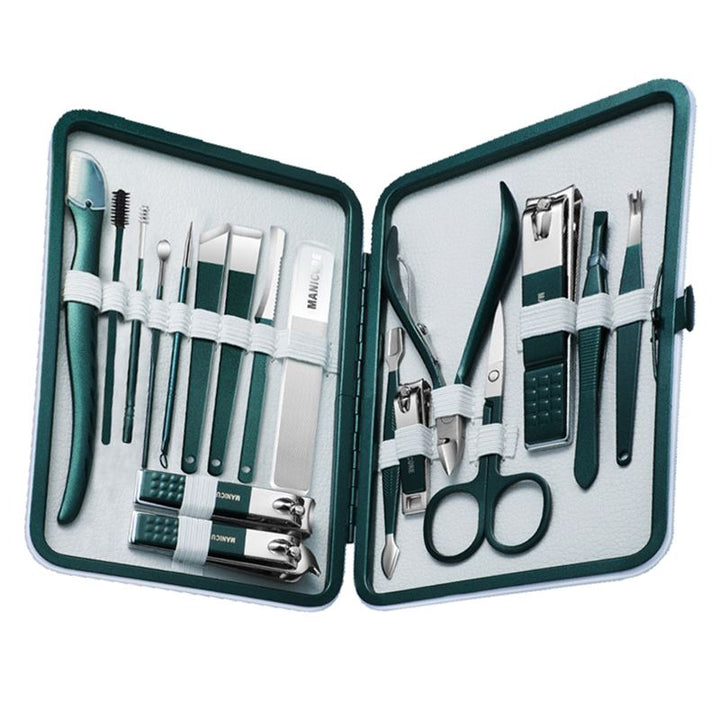 UNIQ 18 - in - 1 Manicure / Grooming Set for nails, feet, face - Dark green - | Fashiongirl