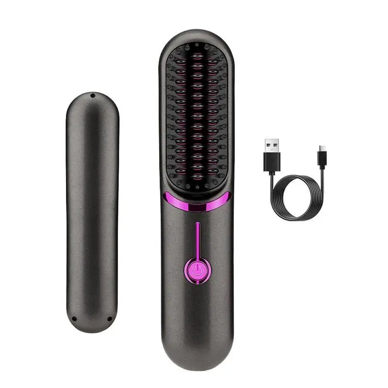 UNIQ 2-in-1 Cordless Hair Straightening Brush & Curler with USB-C - Uncategorized - UNIQ