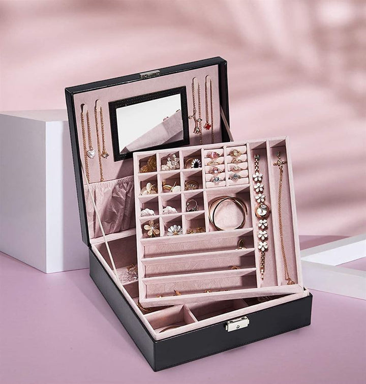 UNIQ 2 - layer Classic Jewellery Box S117 - Black - Jewelry Box