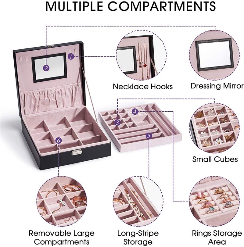 UNIQ 2 - layer Classic Jewellery Box S117 - Black - Jewelry Box