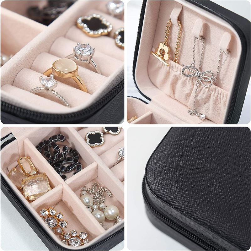 UNIQ Artificial leather jewellery box for earrings - Square - Grey - Jewelry Box