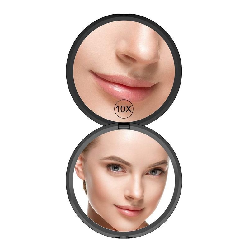 UNIQ Compact double - sided mirror with 10x magnification - Black - | Fashiongirl