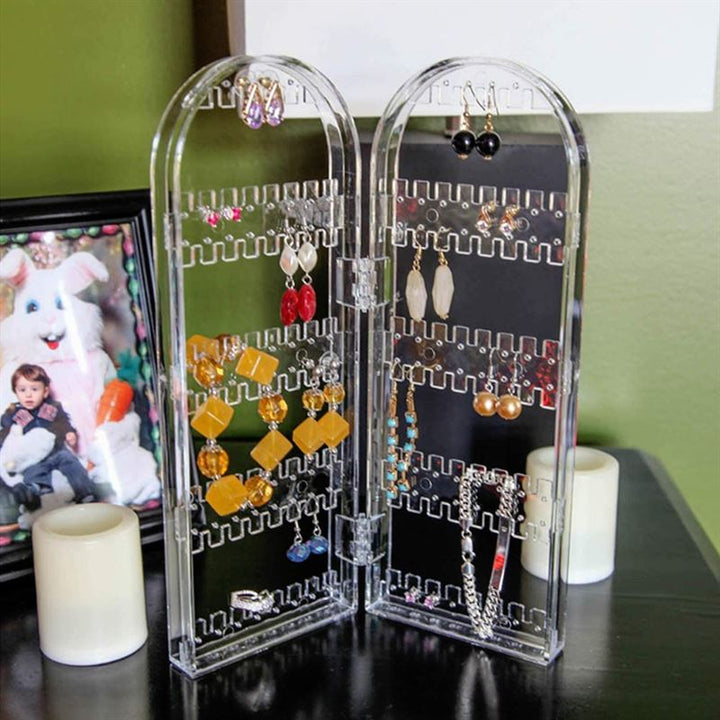 UNIQ Foldable jewellery stand for earrings &amp; necklaces - 2 sides - | Fashiongirl