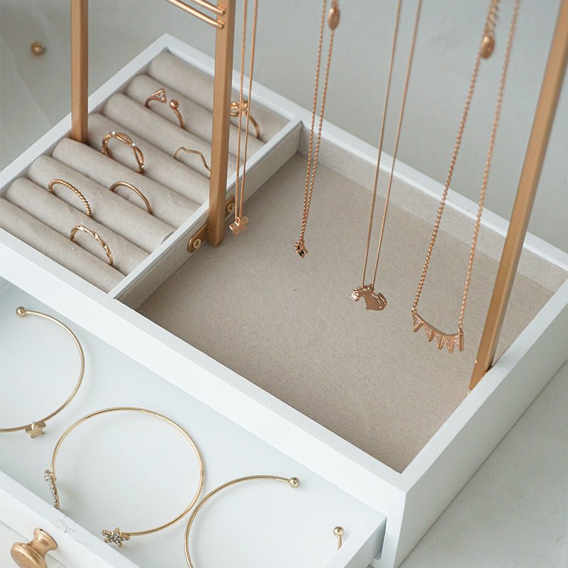 UNIQ Gold Jewelry Stand with Drawer (29 cm) - Earring & Necklace Organizer - Uncategorized - UNIQ