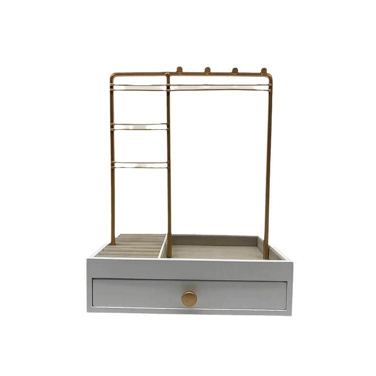 UNIQ Gold Jewelry Stand with Drawer (29 cm) - Earring & Necklace Organizer - Uncategorized - UNIQ