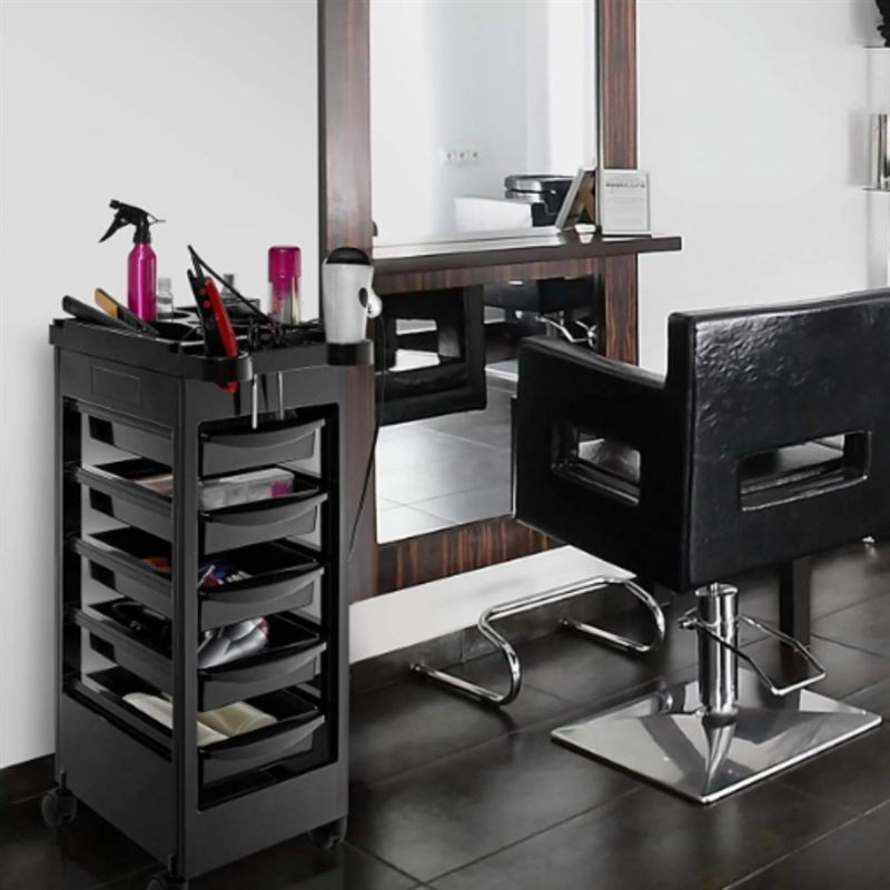 UNIQ hairdressing trolley / trolley roller table - Black - | Fashiongirl