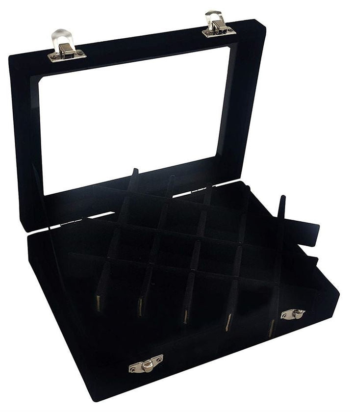 UNIQ Jewellery Box in Black Velour - Jewelry Box