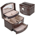 UNIQ jewellery box with 3 levels and mirror - Burgundy - Jewelry Box