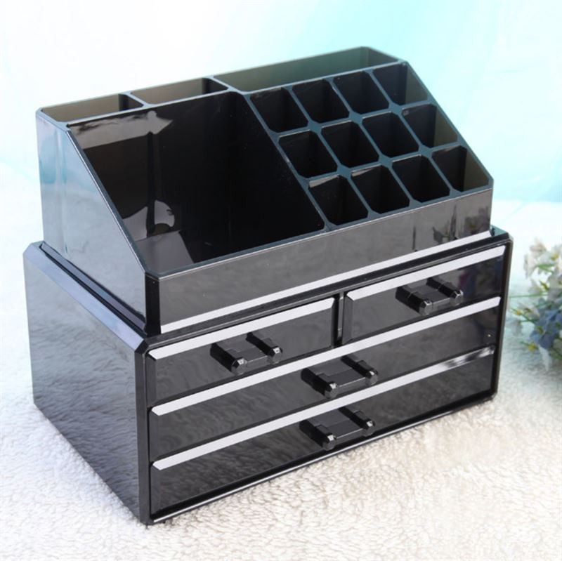 UNIQ Jewellery / Makeup Acrylic Organiser with 4 drawers - SF 1155 - Black - Organiser