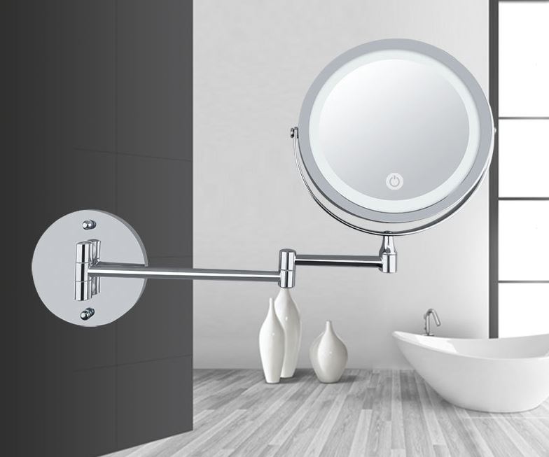 UNIQ LED wall - mounted LED cosmetic mirror with articulated arm 5x magnification - | Fashiongirl