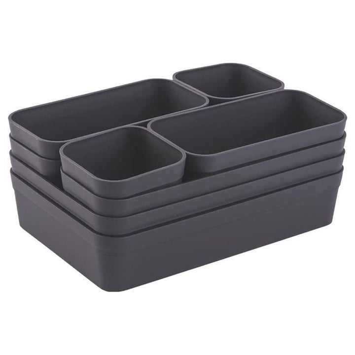 UNIQ Multi Drawer Organiser Set with 8 Boxes - Grey - | Fashiongirl