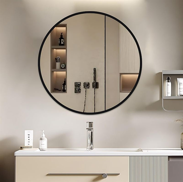 UNIQ Oslo Round Mirror - Ø50 cm Black - | Fashiongirl