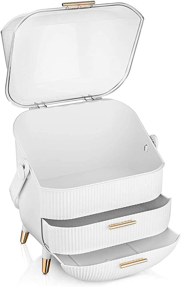 UNIQ Retro Makeup Box Organiser - White - Organiser