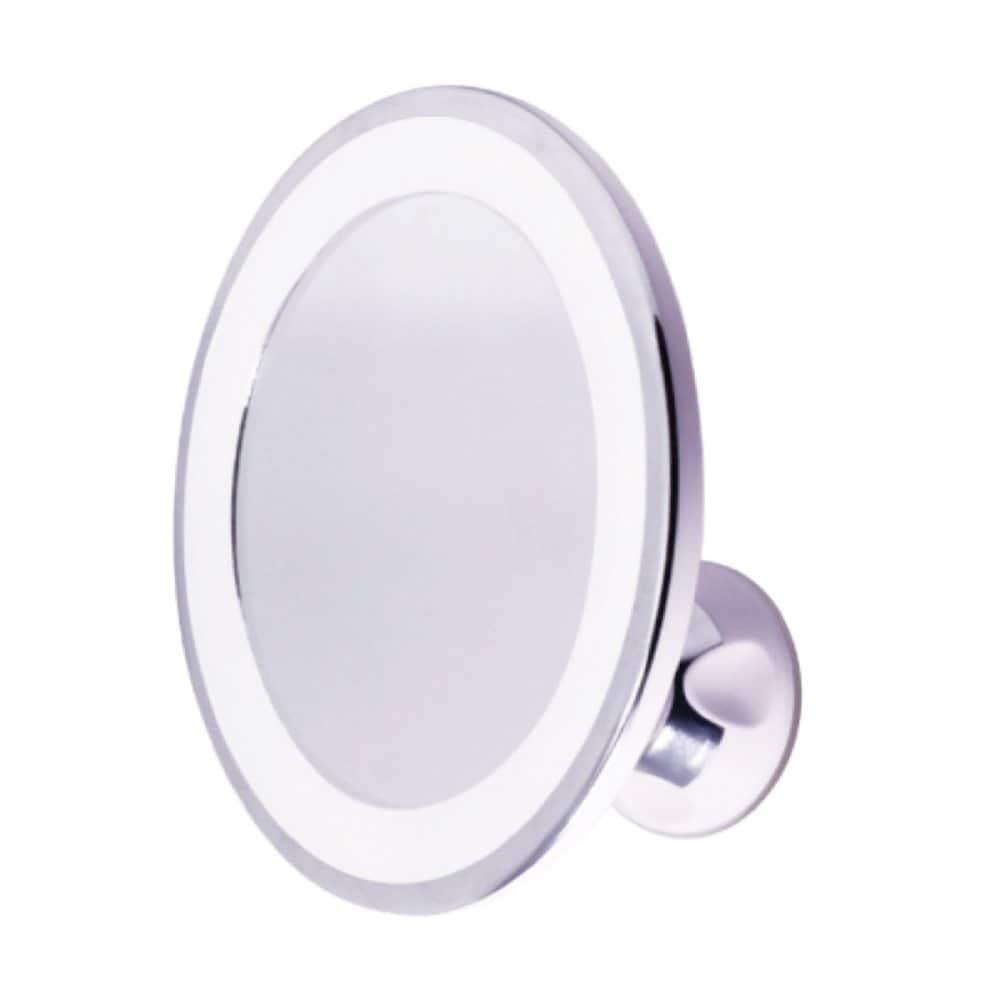 UNIQ Round Mirror with LED Light and Suction Cup x10 Magnifying Mirror - White - | Fashiongirl