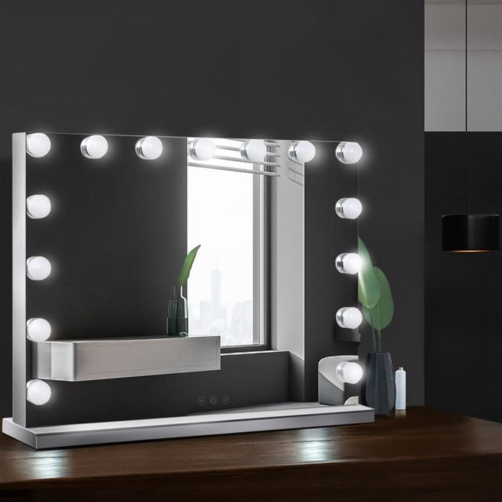 UNIQ XL Hollywood Vanity Mirror with 15 LED bulbs and touch function - White - Mirror