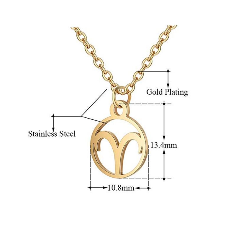 Zodiac necklace: Aquarius - Zodiac, Gold - | Fashiongirl