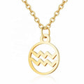 Zodiac necklace: Aquarius - Zodiac, Gold - | Fashiongirl